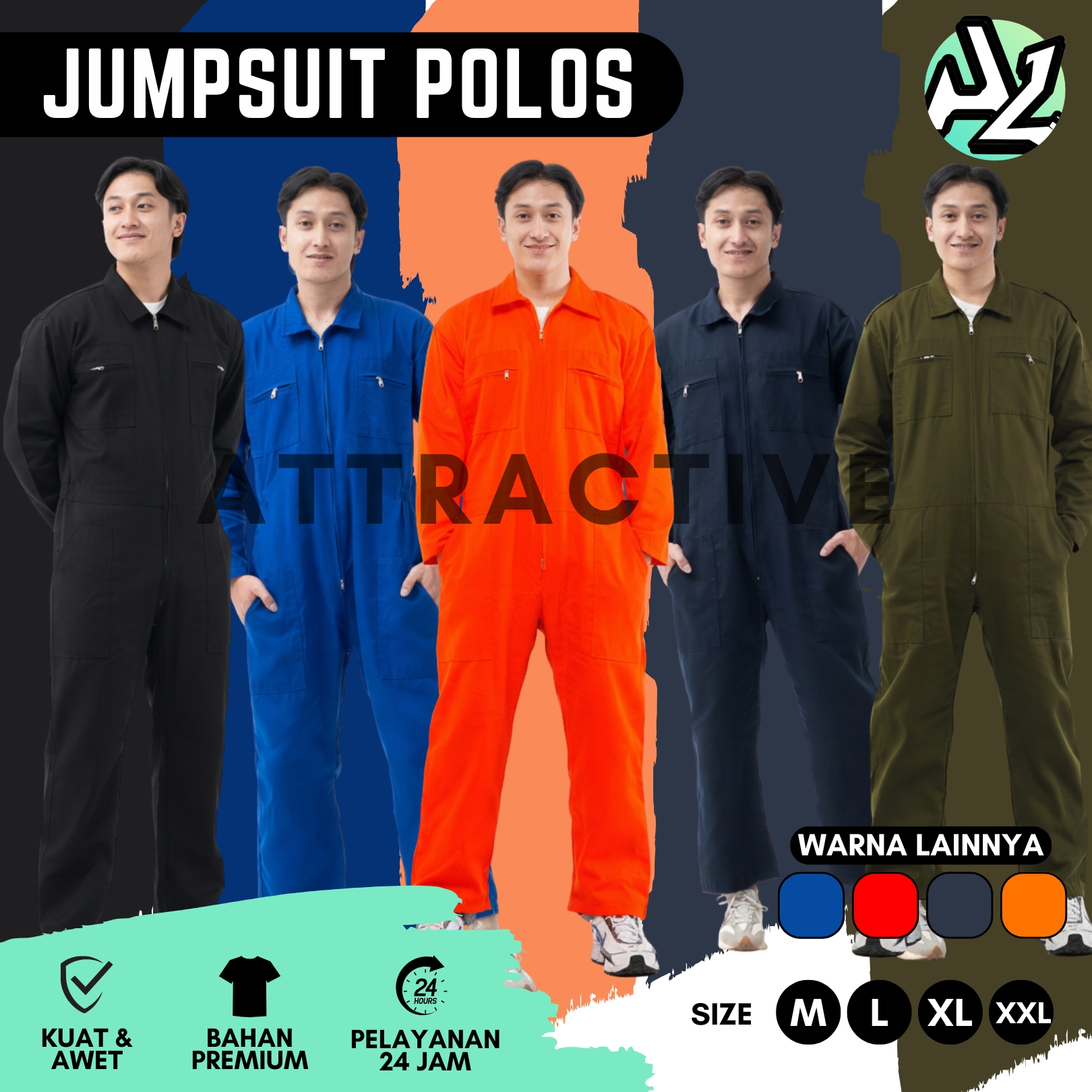 JUMPSUIT POLOS COVERALL WEARPACK MONTIR/LAS/PABRIK TERBARU