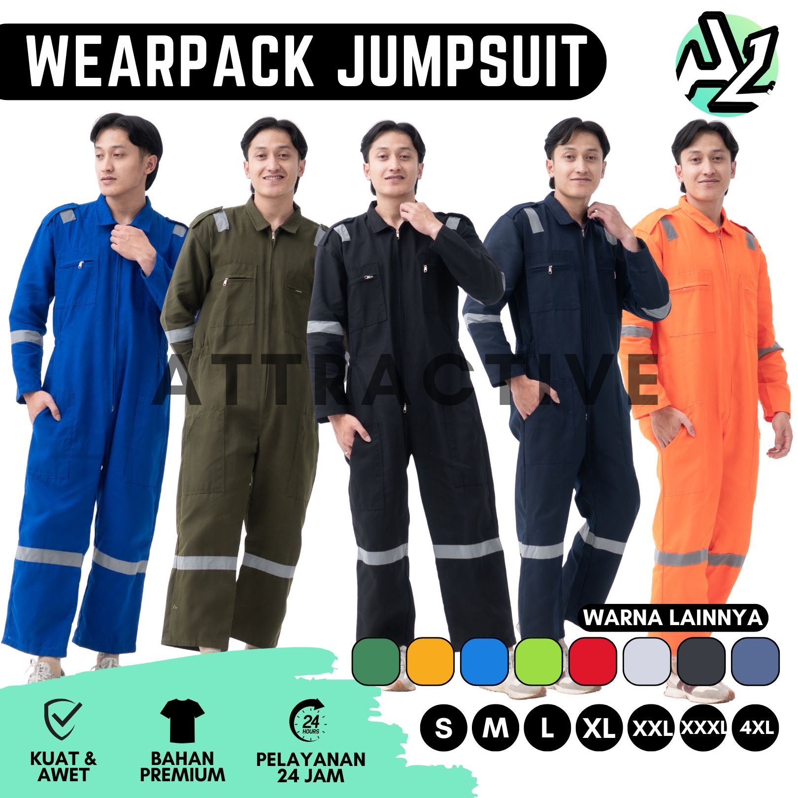 WEARPACK SAFETY KATELPAK SCOUTLIGHT COVERALL REFLEKTIF JUMPSUIT