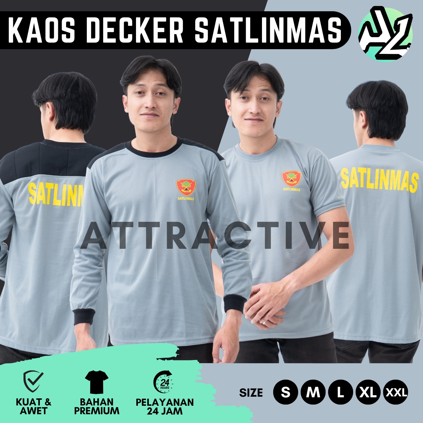KAOS LINMAS SATLINMAS ABU PENDEK/PANJANG TERBARU