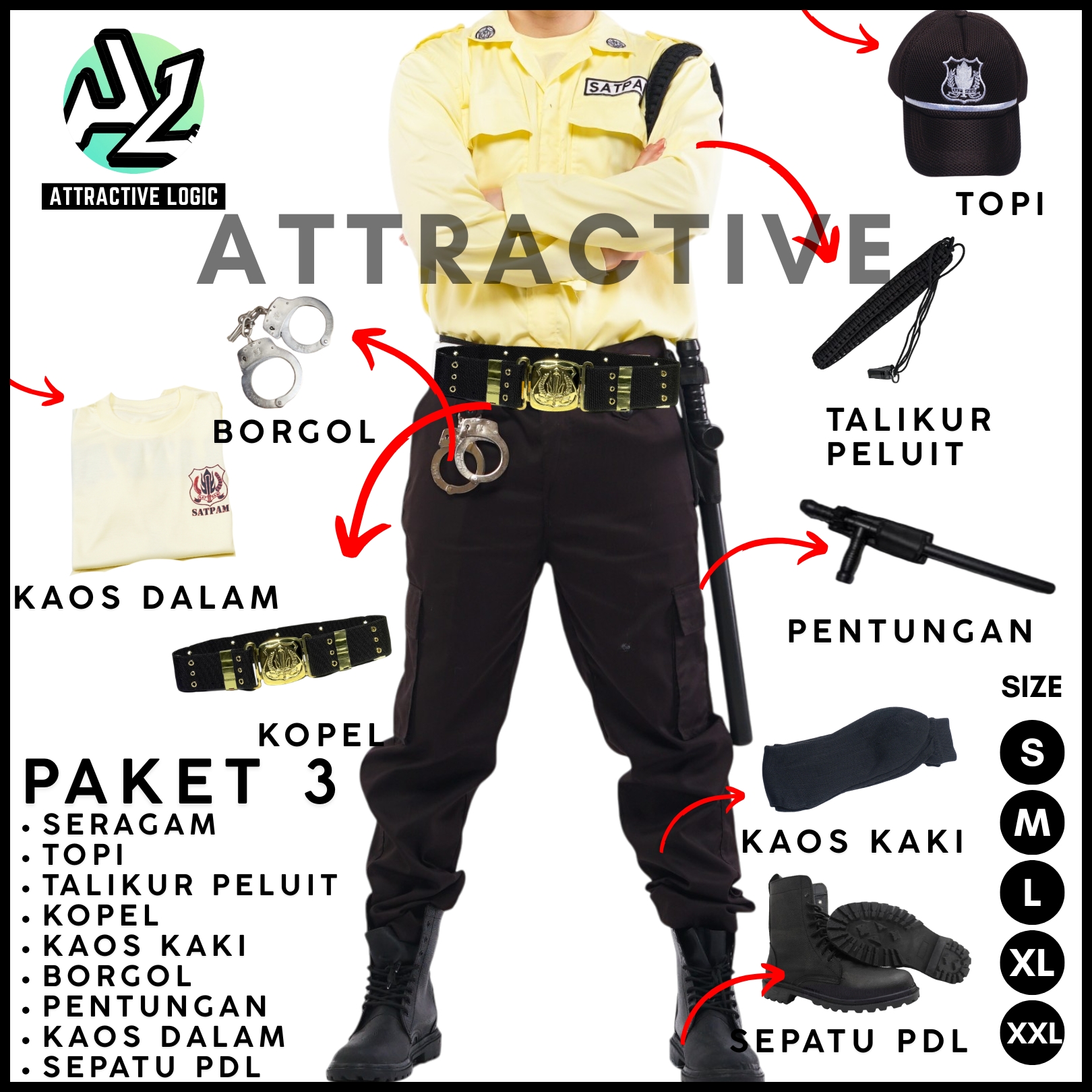 GROSIR PAKET LENGKAP SERAGAM SATPAM SECURITY PDL TERBARU