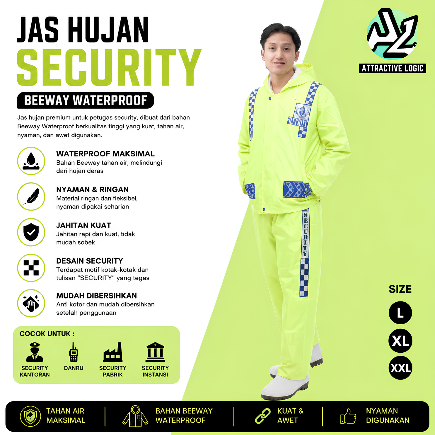 JAS HUJAN SECURITY RAINCOAT SATPAM POLISI POLRI ANTI AIR